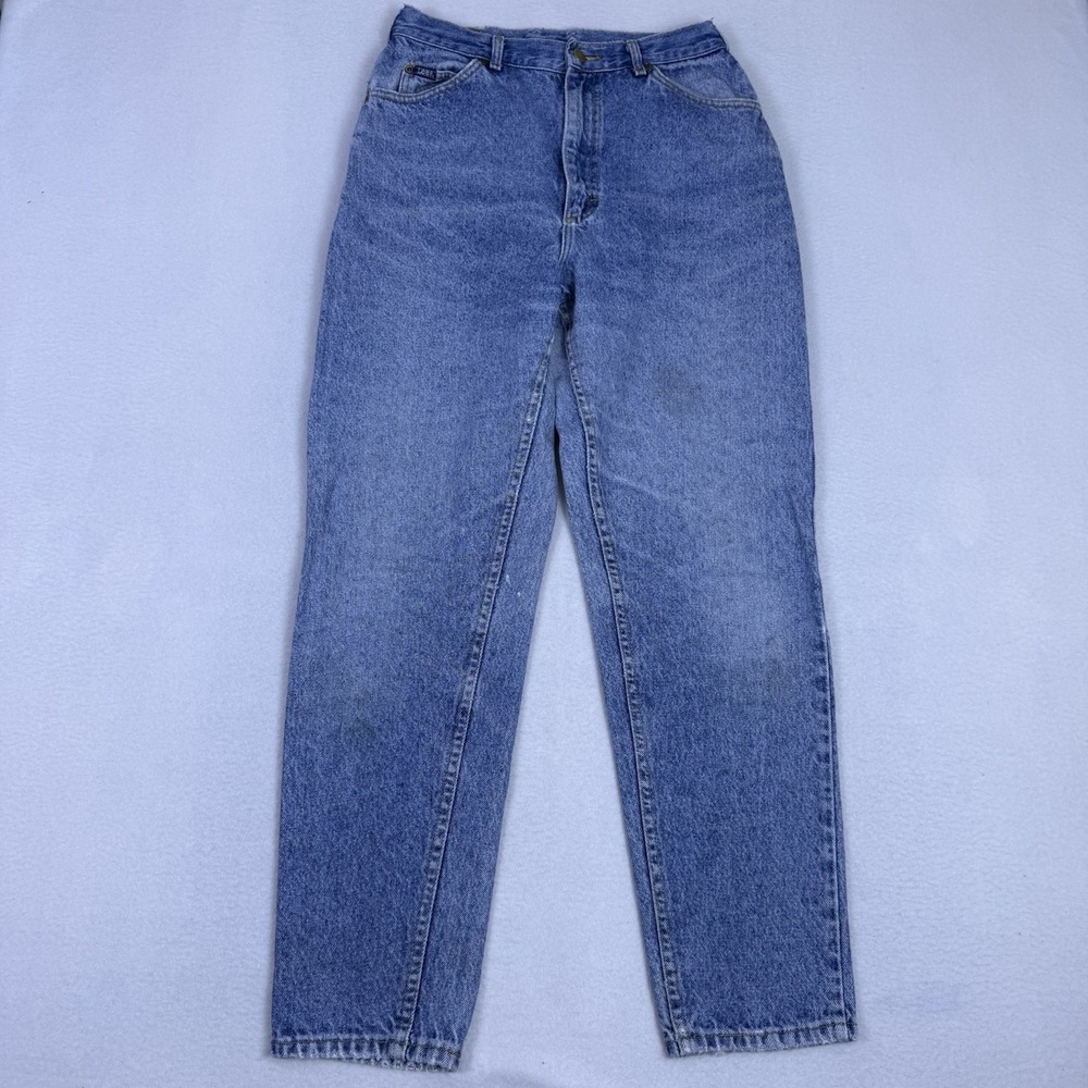 Vintage Lee High Waisted Mom Jeans Made in USA Tapered Leg Denim Sz 12M Blue